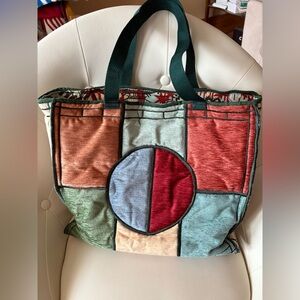 Tapestry Peacock Oriental Rich Quality Canvas Tote Bag Reversible Design